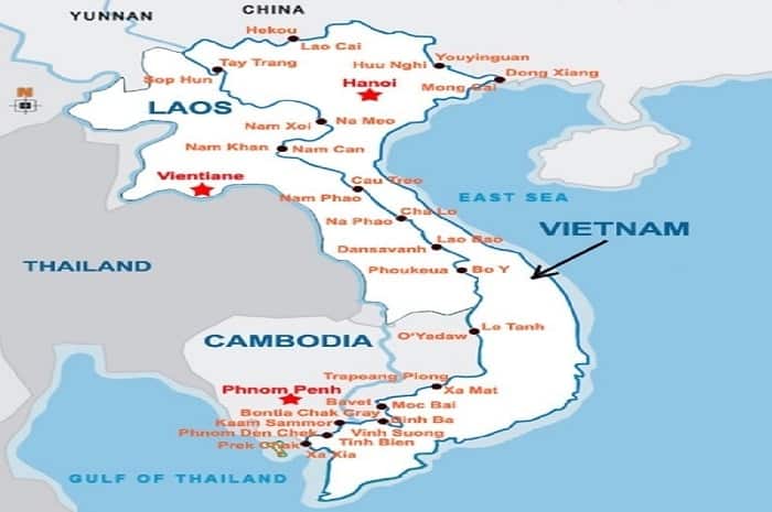 VIETNAM BORDER CROSSING MAP